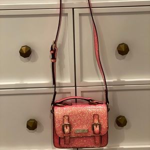 kids kate spade pink glittery purse